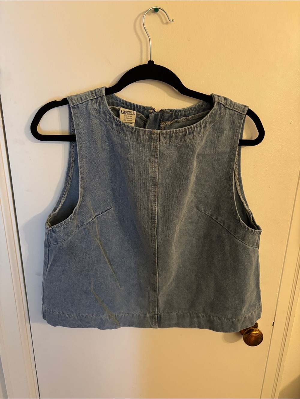Forever 21 Light Blue Denim Cropped Tank
